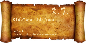 Kléber Tünde névjegykártya