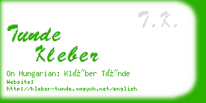 tunde kleber business card